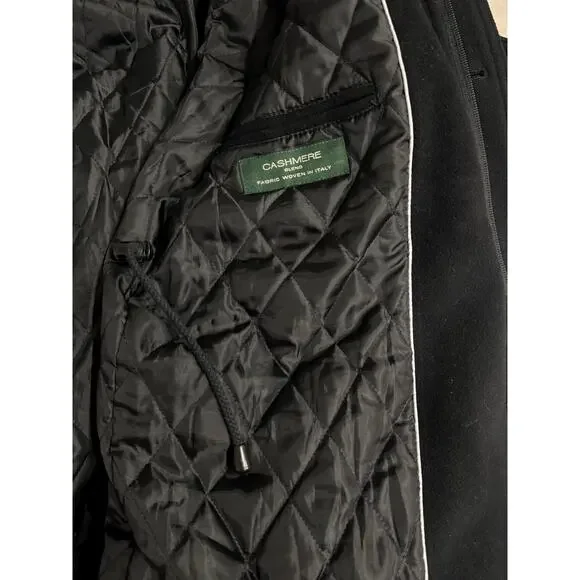 LAUREN RALPH LAUREN Mens Cashmere Blend Black Coat Jacket 44 - Picture 4 of 13
